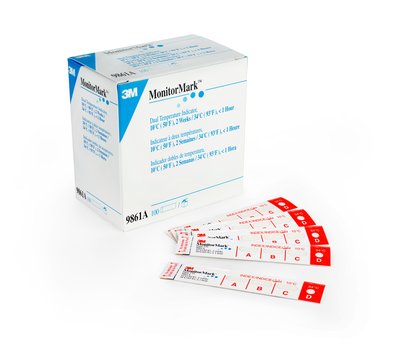 3m? 監(jiān)視器mark? 9861a時(shí)間溫度顯示儀，10°c/50°f，記錄時(shí)間2周，每箱500個(gè)。